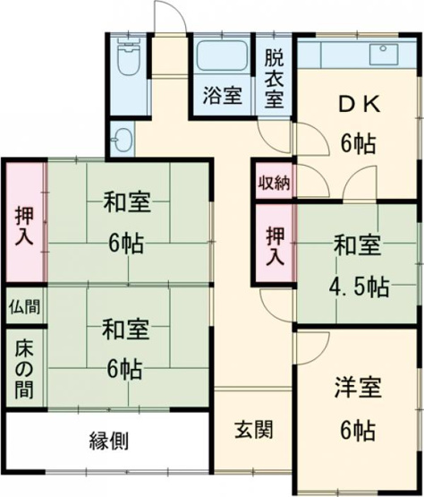 【間取り】 | 西神吉町大国平屋戸建て | 広縁から二間続きの和室で解放感あります！！