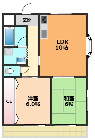 レジデンス誠和の間取り|反転タイプ
