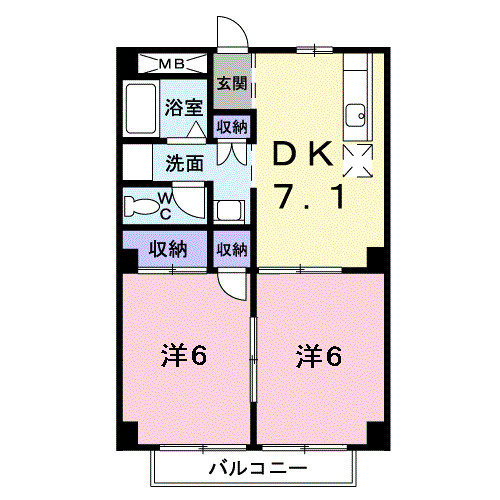 【間取り】 | パルネット山本Ⅱ