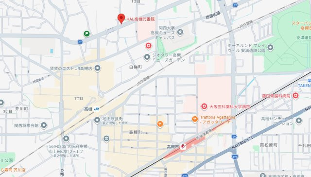 HAL高槻弐番館の地図