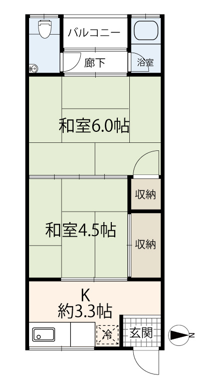 紫光荘の間取り|2K＊リフォーム履歴有り