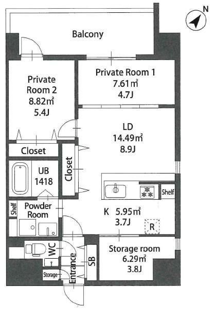 Modern palazzo住吉の間取り