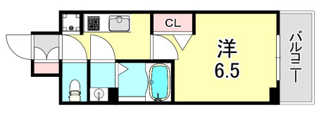 プレサンスOSAKA DOMECITYスクエアの間取り