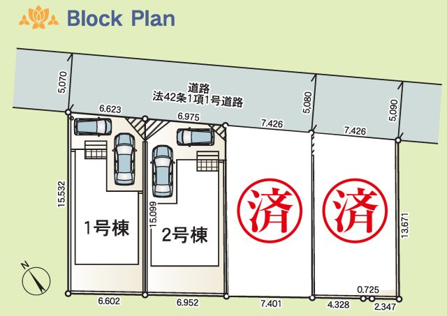 綾瀬市深谷中第22　全４棟の区画図