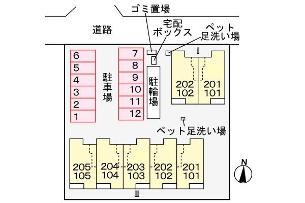 アーバンツリーⅠの駐車場