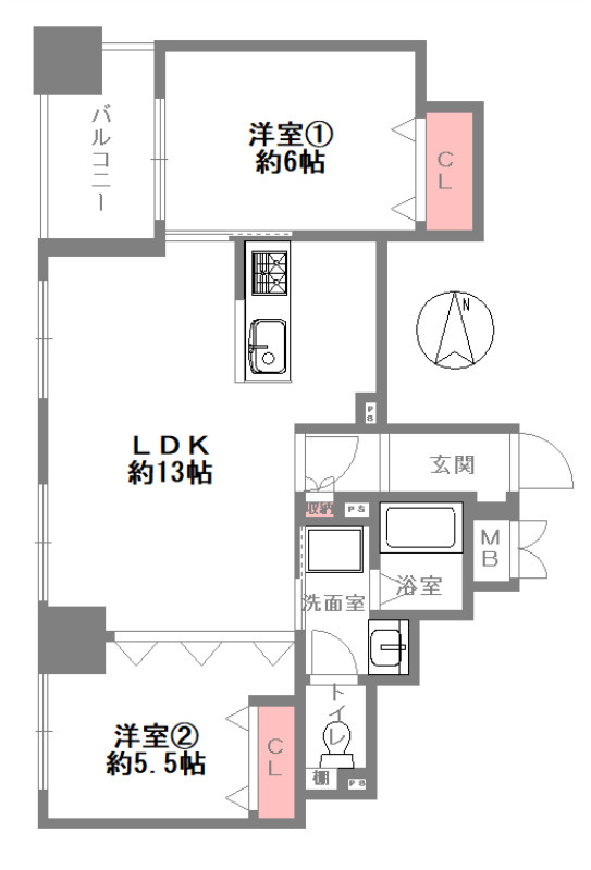 ペルル南森町の間取り