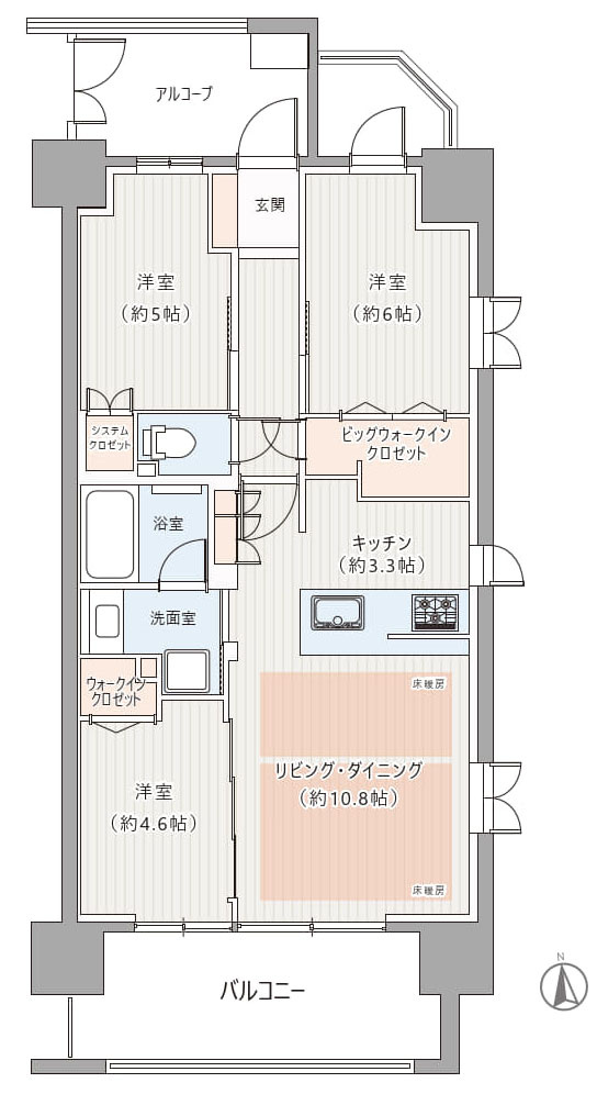 府中市美好町２丁目の中古マンションの間取り