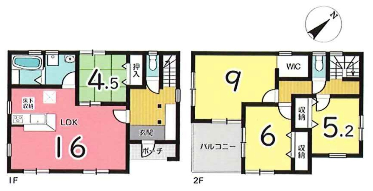 姫路市広畑区西蒲田　　中古戸建の間取り