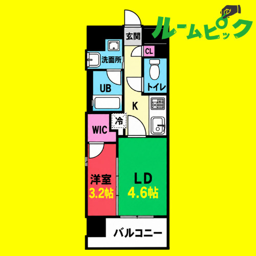 シーズンフラッツ矢場　名古屋市賃貸　仲介手数料無料の間取り