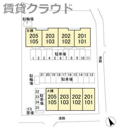 ソフィアクレールBの区画図
