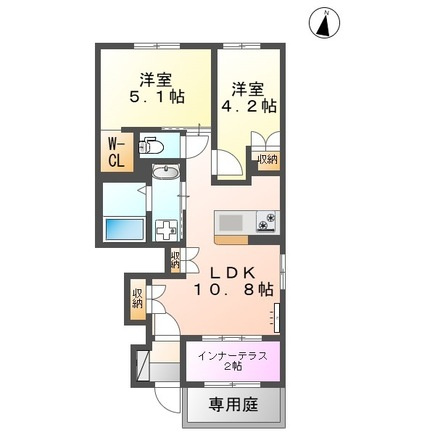 ルガルボニート北熊本の間取り