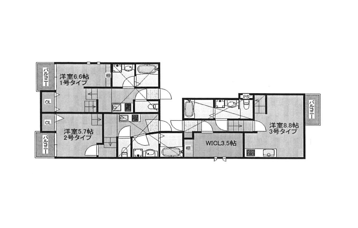 【間取り】 | クレオ名島 | 広さや収納の配置など、ぜひご確認ください。