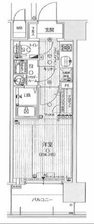 大阪市中央区谷町６丁目の賃貸マンションの間取り