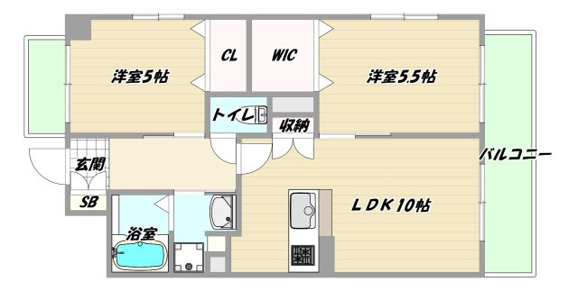 大阪市淀川区西三国４丁目の賃貸マンションの間取り