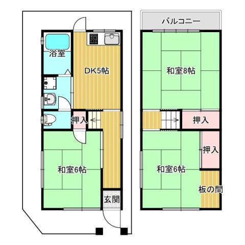 長尾西町1丁目戸建の間取り