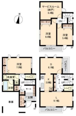 東新町2丁目中古戸建の間取り