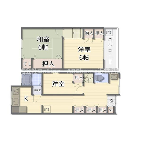 【間取り】 | 恩智南町1丁目テラスハウス