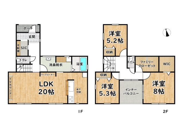 姫路市北平野５丁目/新築戸建の間取り