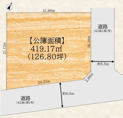 谷中2丁目売地の土地図
