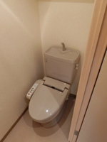 落ち着いた色調のトイレです