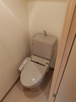 落ち着いた色調のトイレです