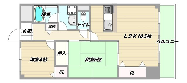 大阪市東淀川区淡路２丁目の賃貸マンションの間取り