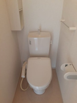 落ち着いた色調のトイレです