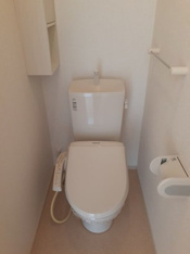 落ち着いた色調のトイレです