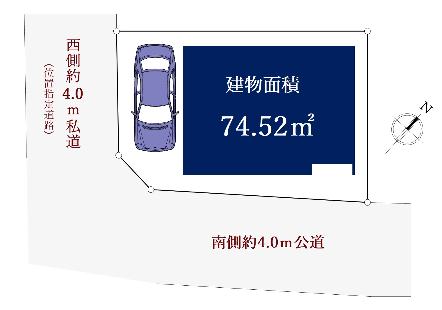 朝霞市根岸台4丁目 限定1棟の区画図|土地面積77.92m2、建物面積74.52m2 、整形地
是非現地にて陽当りや眺望などご確認ください