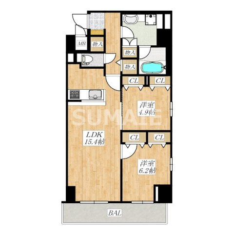 GRAN　COURT　YONOの間取り|人気のオールフローリングです。