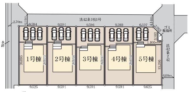 【区画図】 | 幸手市西2丁目　新築戸建　全5棟　1号棟　 | 1号棟