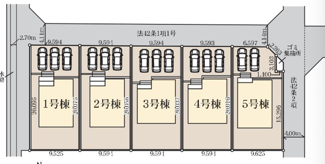 【区画図】 | 幸手市西2丁目　新築戸建　全5棟　5号棟　 | 5号棟