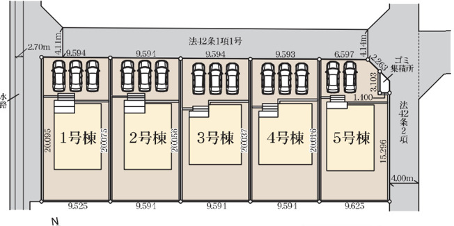 【区画図】 | 幸手市西2丁目　新築戸建　全5棟　3号棟　 | 3号棟
