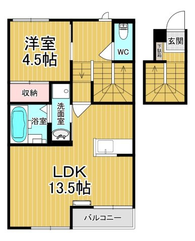 【間取り】 | ラヴィーヌ中丸 | カップルさんにオススメのお部屋です♪