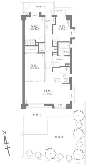 【間取り】 | ライオンズヴィアーレ武蔵小金井壱番館
