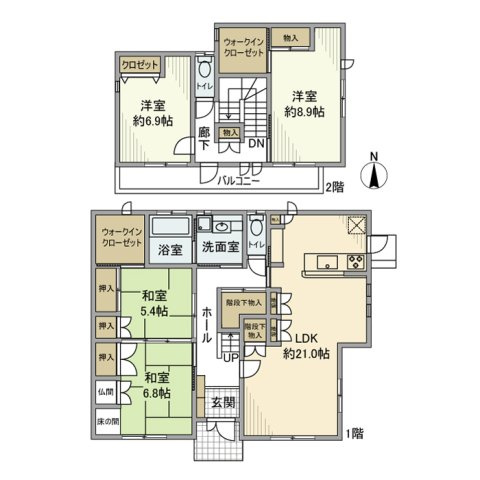 千足町神明堂戸建の間取り