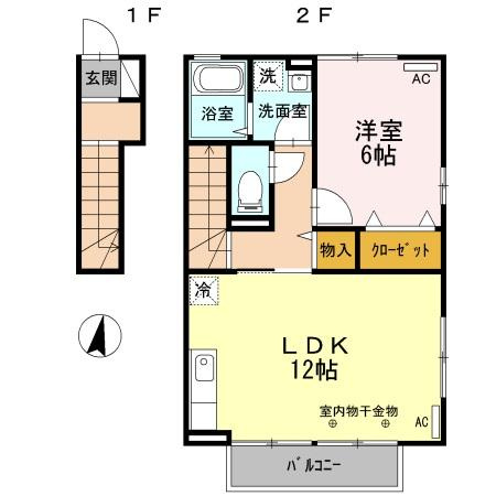 セジュール堂林 A棟の間取り