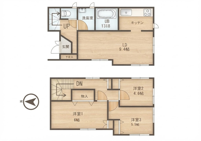 【間取り】 | グリーンライン「東山田」中古戸建