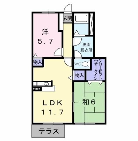 ロワポアールＢの間取り