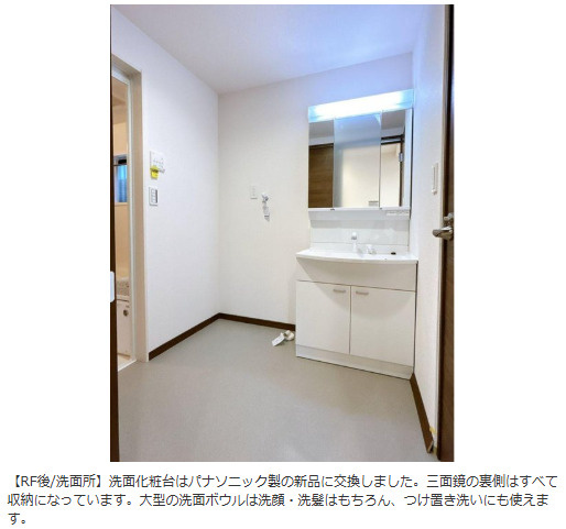 売中古戸建　静岡市葵区大岩3丁目の独立洗面台