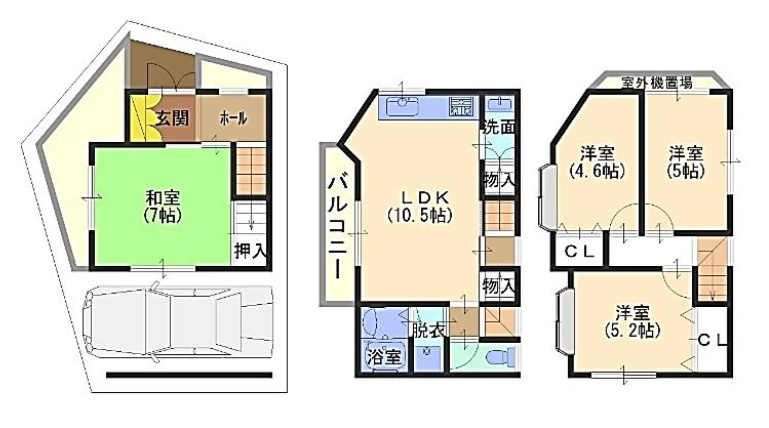 大阪市城東区永田1丁目の間取り