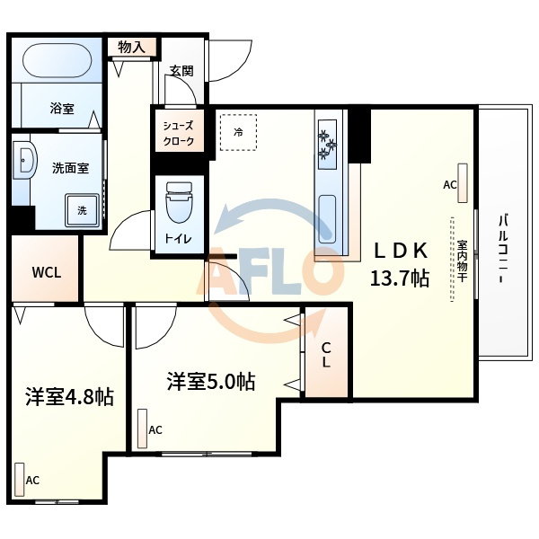 villa pacifico　住吉小学校区の間取り|villa pacifico(ヴィラパシフィコ)　間取り