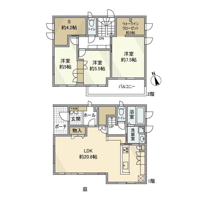 越野戸建の間取り
