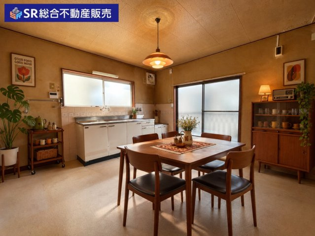 加納2丁目中古戸建のキッチン|ご家族で食卓を囲める広さはある明るい空間です！（家具はCGによるイメージです。）