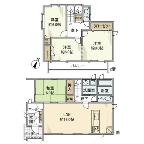 岩崎町野田戸建の間取り