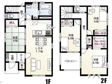 【間取り】 | 久喜市本町8丁目　新築戸建　全2棟　1号棟　 | 1号棟