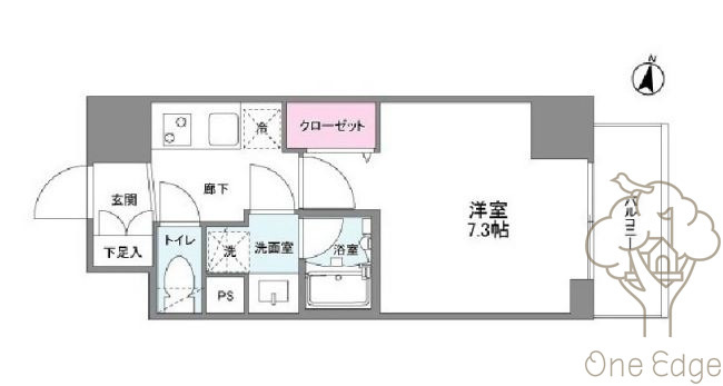 シーズンフラッツ梅田NORTHの間取り