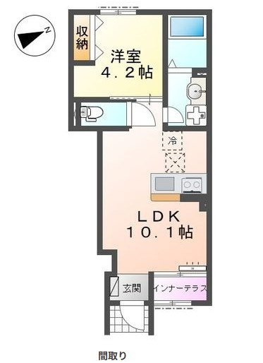坂戸市薬師寺町　アパート新築工事の間取り