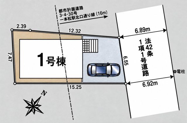 鶴ヶ島市中新田　第６の区画図