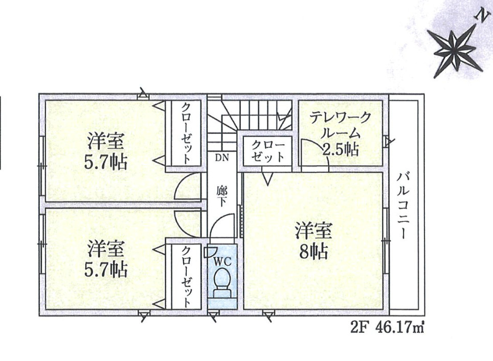 鶴ヶ島市中新田　第６の間取り